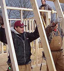 Cherokee Nation employees build a home in Tahlequah, Oklahoma. Photo Cherokee Nation.